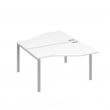 Рабочая станция (2х140) со столами Техно на каркасе UNO белый премиум / металлокаркас серый А4 С1 187 БП