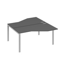 Рабочая станция со столами (2х160) Техно на каркасе UNO антрацит премиум / металлокаркас серый А4 С1 188 АР