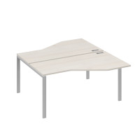 Рабочая станция со столами (2х160) Техно на каркасе UNO дуб / металлокаркас серый А4 С1 188 ДШ