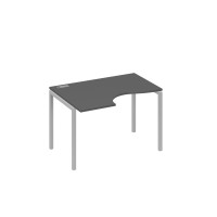 Стол на металлокаркасе DUE левый "Классика" эргономичный антрацит премиум / металлокаркас серый А4 С2 041 АР