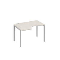 Стол на металлокаркасе DUE левый "Классика" эргономичный дуб / металлокаркас серый А4 С2 041 ДШ