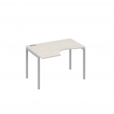Стол на металлокаркасе DUE левый "Классика" эргономичный дуб / металлокаркас серый А4 С2 041 ДШ