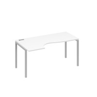 Стол эргономичный левый "Классика" на металлокаркасе DUE белый премиум / металлокаркас серый А4 С2 045 БП