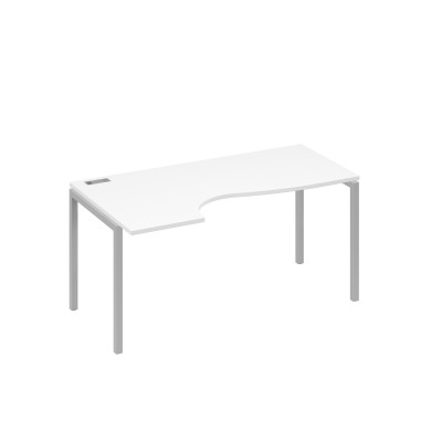 Стол эргономичный левый "Классика" на металлокаркасе DUE белый премиум / металлокаркас серый А4 С2 045 БП