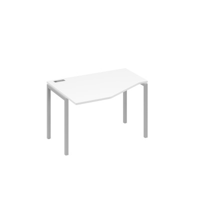 Стол "Техно" эргономичный на металлокаркасе DUE левый белый премиум / металлокаркас серый А4 С2 051 БП