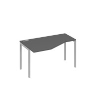 Стол левый "Техно"на металлокаркасе DUE эргономичный антрацит премиум / металлокаркас серый А4 С2 053 АР