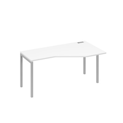 Стол "Техно" на каркасе DUE эргономичный правый белый премиум / металлокаркас серый А4 С2 056 БП