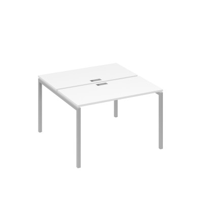 Рабочая станция с опорами DUE (2х120) белый премиум / металлокаркас серый А4 С2 170 БП