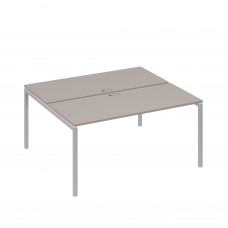 Станция офисная на каркасе DUE (2х160) мокко премиум / металлокаркас серый А4 С2 175 МП