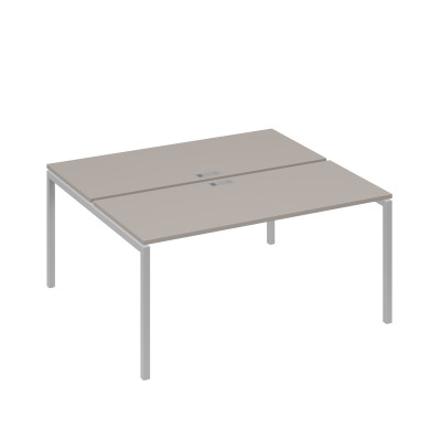 Станция офисная на каркасе DUE (2х160) мокко премиум / металлокаркас серый А4 С2 175 МП