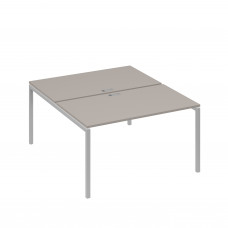 Рабочая станция 2х140 с металлокаркасом DUE мокко премиум / металлокаркас серый А4 С2 177 МП