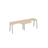 Рабочая станция эргономичная Классика каркас TRE (2х120) дуб скандинавский / металлокаркас серый А4 С3 031-2 ДК