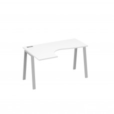 Стол эргономичный "Классика" на металлокаркасе TRE левый белый премиум / металлокаркас серый А4 С3 033 БП