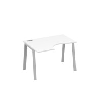 Стол "Классика" на металлокаркасе TRE левый эргономичный белый премиум / металлокаркас серый А4 С3 041 БП
