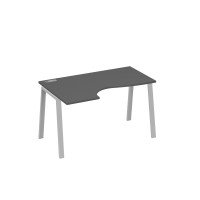 Стол левый "Классика" на металлокаркасе TRE эргономичный антрацит премиум / металлокаркас серый А4 С3 043 АР