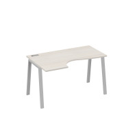 Стол левый "Классика" на металлокаркасе TRE эргономичный дуб / металлокаркас серый А4 С3 043 ДШ
