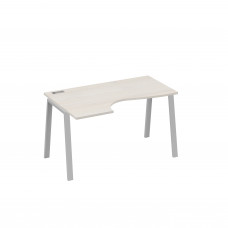 Стол левый "Классика" на металлокаркасе TRE эргономичный дуб / металлокаркас серый А4 С3 043 ДШ