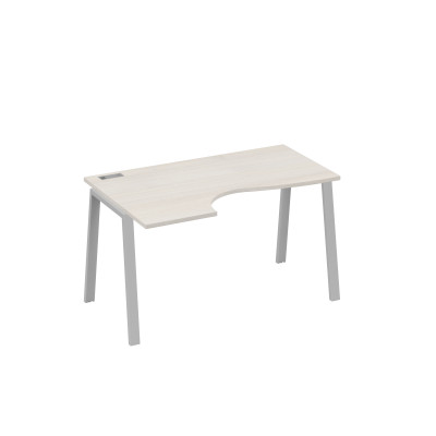 Стол левый "Классика" на металлокаркасе TRE эргономичный дуб / металлокаркас серый А4 С3 043 ДШ