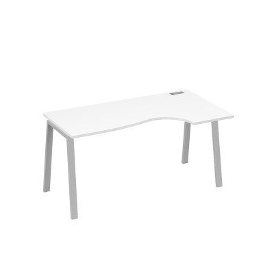 Стол эргономичный правый "Классика" на металлокаркасе TRE белый премиум / металлокаркас серый А4 С3 046 БП