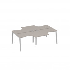 Рабочая станция (4х120) на каркасе TRE столы Классика мокко премиум / металлокаркас серый А4 С3 180-2 МП