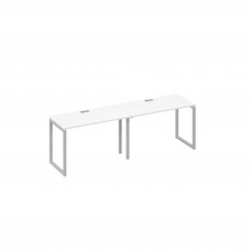Рабочая станция на металлокаркасе QUATTRO (2х120) белый премиум / металлокаркас серый А4 С4 003-2 БП