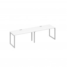 Станция 2х140 рабочая на металлокаркасе QUATTRO белый премиум / металлокаркас серый А4 С4 014-2 БП