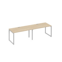 Рабочая станция (2х140) с металлокаркасом QUATTRO дуб скандинавский / металлокаркас серый А4 С4 024-2 ДК