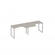 Рабочая станция столы Классика опоры QUATTRO (2х120) мокко премиум / металлокаркас серый А4 С4 031-2 МП