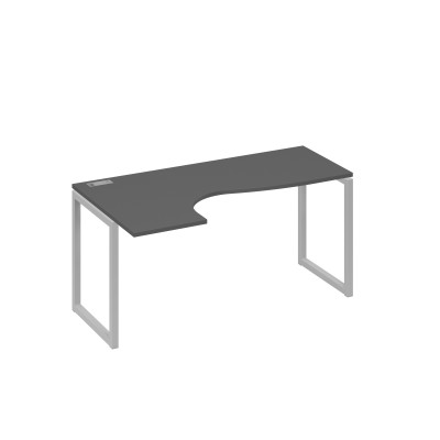 Стол эргономичный "Классика" на металлокаркасе QUATTRO левый антрацит премиум / металлокаркас серый А4 С4 035 АР
