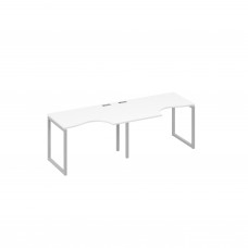 Рабочая станция столы Классика каркас QUATTRO (2х120) белый премиум / металлокаркас серый А4 С4 041-2 БП