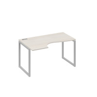 Стол "Классика" левый на металлокаркасе QUATTRO эргономичный дуб / металлокаркас серый А4 С4 043 ДШ