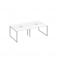 Станция 4х120 рабочая на металлокаркасе QUATTRO белый премиум / металлокаркас серый А4 С4 170-2 БП