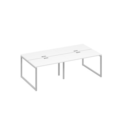 Станция 4х120 рабочая на металлокаркасе QUATTRO белый премиум / металлокаркас серый А4 С4 170-2 БП