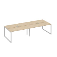 Рабочая станция на металлокаркасе QUATTRO (4х160) дуб скандинавский / металлокаркас серый А4 С4 172-2 ДК