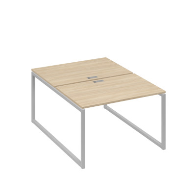 Станция офисная (2х120) на металлокаркасе QUATTRO дуб скандинавский / металлокаркас серый А4 С4 176 ДК