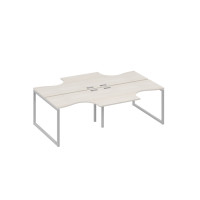 Рабочая станция (4х120) опоры QUATTRO столы Классика дуб / металлокаркас серый А4 С4 180-2 ДШ