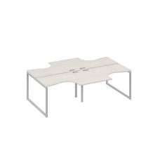 Рабочая станция (4х120) опоры QUATTRO столы Классика дуб / металлокаркас серый А4 С4 180-2 ДШ