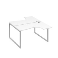 Рабочая станция каркас QUATTRO столы Классика (2х140) белый премиум / металлокаркас серый А4 С4 181 БП