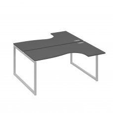 Рабочая станция QUATTRO (2х160) столы Классика эргономичные антрацит премиум / металлокаркас серый А4 С4 182 АР