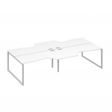 Рабочая станция QUATTRO (4х160) столы Классика белый премиум / металлокаркас серый А4 С4 185-2 БП