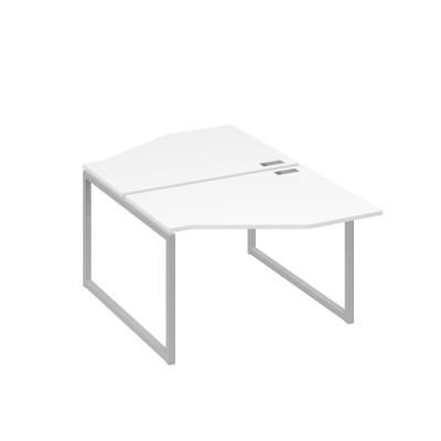 Станция каркас QUATTRO столы (2х120) эргономичные Техно белый премиум / металлокаркас серый А4 С4 186 БП