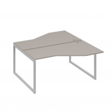 Рабочая станция со столами Техно (2х160) каркас QUATTRO мокко премиум / металлокаркас серый А4 С4 188 МП