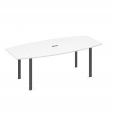 Стол 220 для переговоров фигурный на металлокаркасе UNO белый премиум / металлокаркас антрацит А4 А1 114 БП