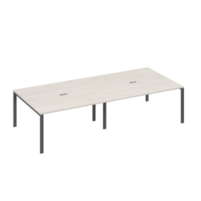 Стол 320x144 опоры UNO в переговорную дуб / металлокаркас антрацит А4 А1 136-2 ДШ