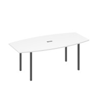 Стол для переговоров 200 на каркасе DUE белый премиум / металлокаркас антрацит А4 А2 113 БП