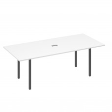 Стол переговорный 220 на металлокаркасе DUE белый премиум / металлокаркас антрацит А4 А2 124 БП