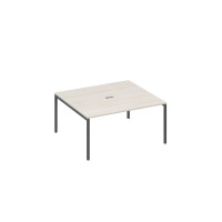 Стол 160 с опорами DUE для переговоров дуб / металлокаркас антрацит А4 А2 136 ДШ