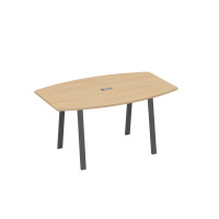 Стол 160 переговорный на ножках TRE натуральный дуб / металлокаркас антрацит А4 А3 111 НД