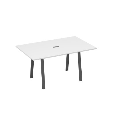 Стол 160 в переговорную металлокаркас TRE белый премиум / металлокаркас антрацит А4 А3 121 БП
