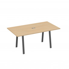 Стол 180 с металлокаркасом TRE для переговоров натуральный дуб / металлокаркас антрацит А4 А3 122 НД